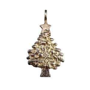 Vintage Sterling Silver‎ Figural Christmas Tree Pendant Star Top Jewelry Charm